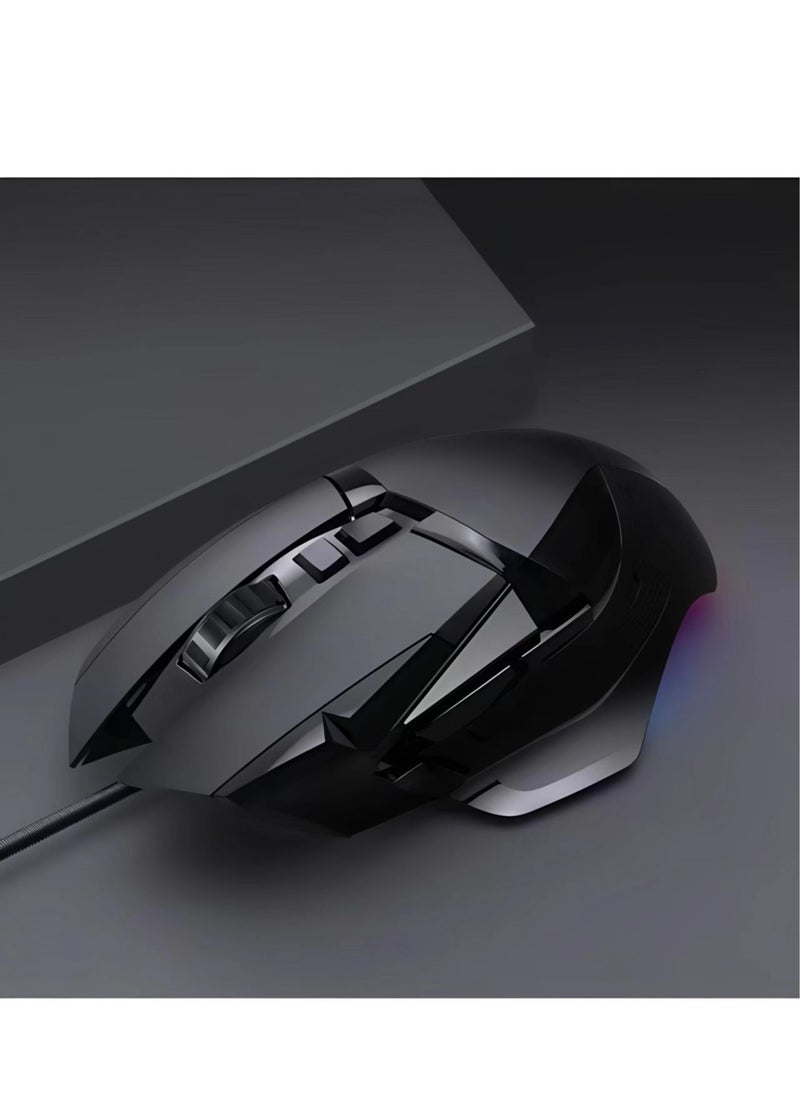 GK502pro ماوس ألعاب عالي الأداء، 7200 نقطة لكل بوصة، عمر بطارية طويل، أسود