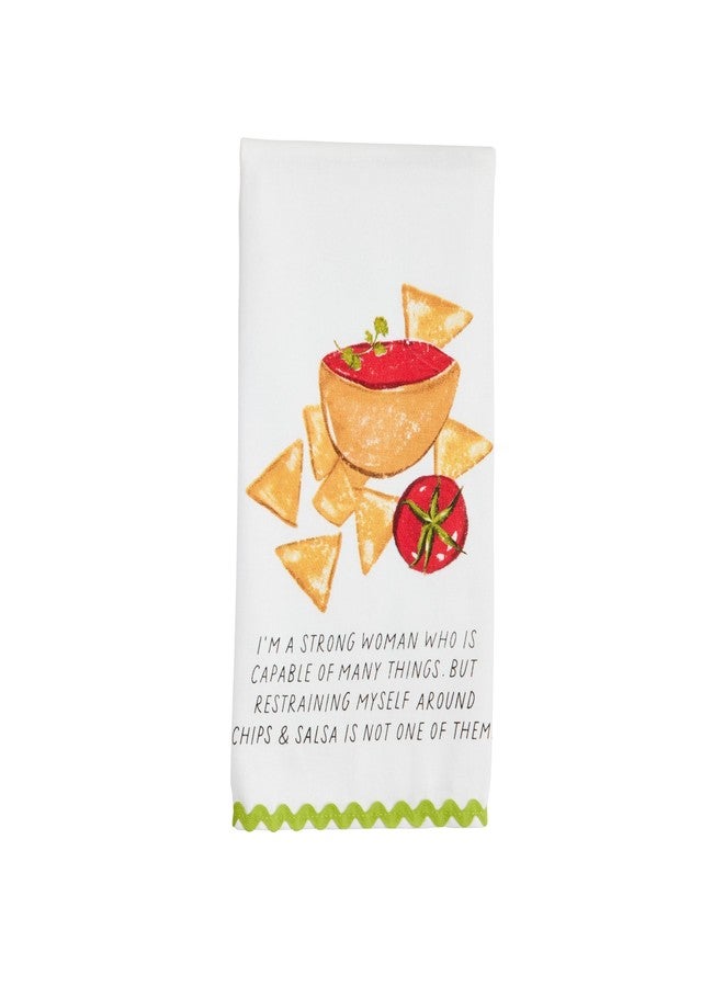 Mud Pie Chips Salsa Printed Trim Towel; 26" x 16 1/2" - Image 1