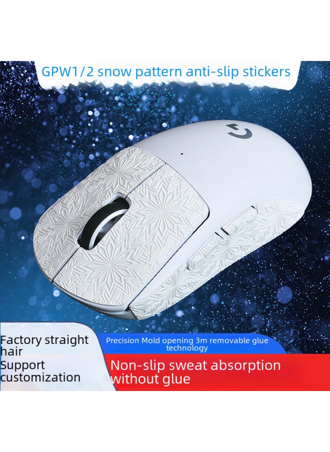 Anti-slip Mouse Pad Logitech Gpw First Second Generation Specialized Lizard Skin Sweat Absorption Anti-slip Sticker-Color:GPW Second Generation Snow Pattern-yellow