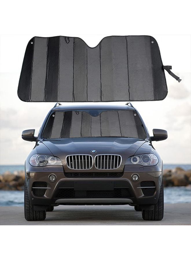 Sun Shade Easy to Us  Keeps Vehicle Cool-UV Ray Protector  Car Sunshade Windshield-Jumbo Standard Sun Shade Black - Image 1