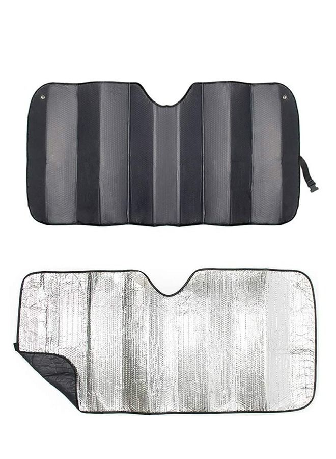 Sun Shade Easy to Us  Keeps Vehicle Cool-UV Ray Protector  Car Sunshade Windshield-Jumbo Standard Sun Shade Black - Image 2