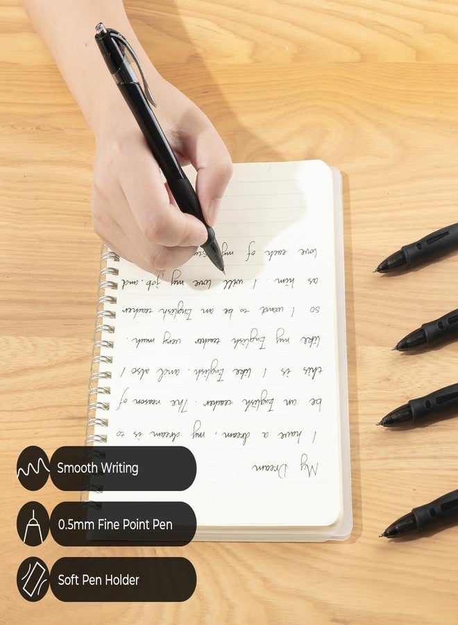 ام اند جي مجموعة أقلام جل من إم آند جي، ٥ أقلام، حبر أسود ٠٫٥ مم، أقلام حبر جل قابلة للسحب، أقلام برأس رفيع، أقلام حبر جل سريعة الجفاف ذات سعة حبر كبيرة، كتابة سلسة للمكتب والمدرسة - Image 5