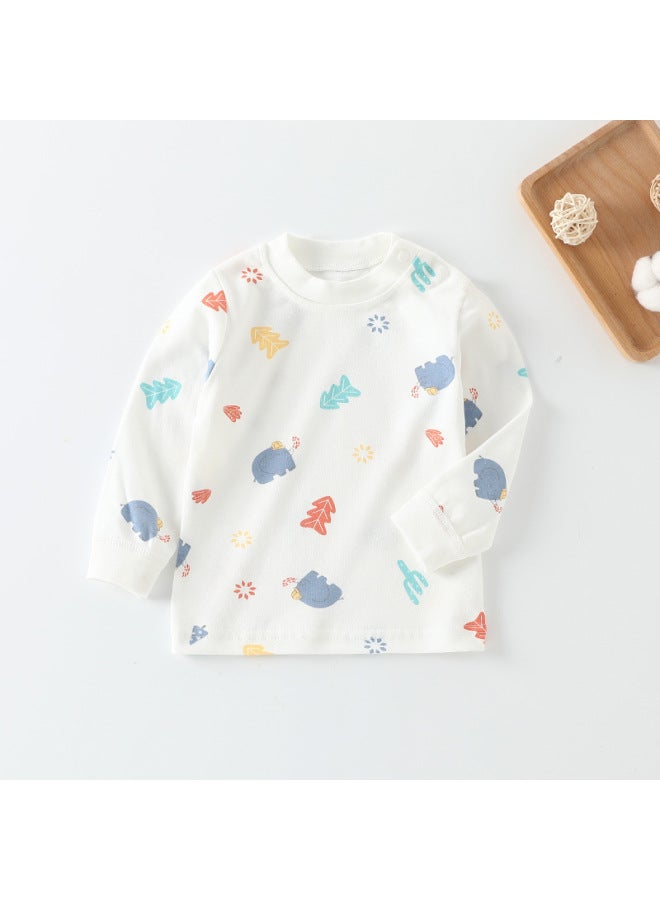 Baby Underwear One-piece Top 0-1 Years Old Baby Autumn Clothes Boys Children's T-shirt Long Sleeve Bottoming Shirt Pure Cotton Girls Autumn Clothes