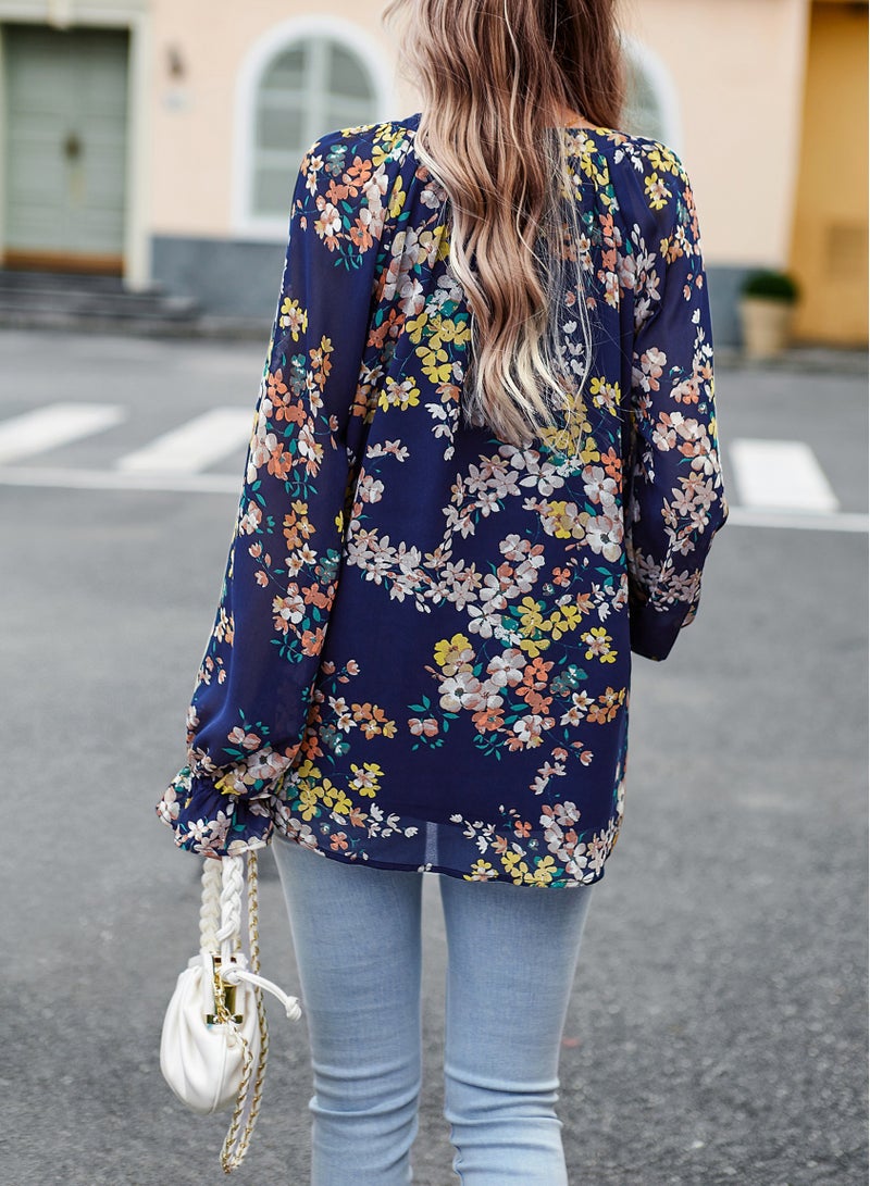 Loquat Squality Long Sleeve Shirt Female Autumn Temperament Elegant Floral Shirt - Image 2