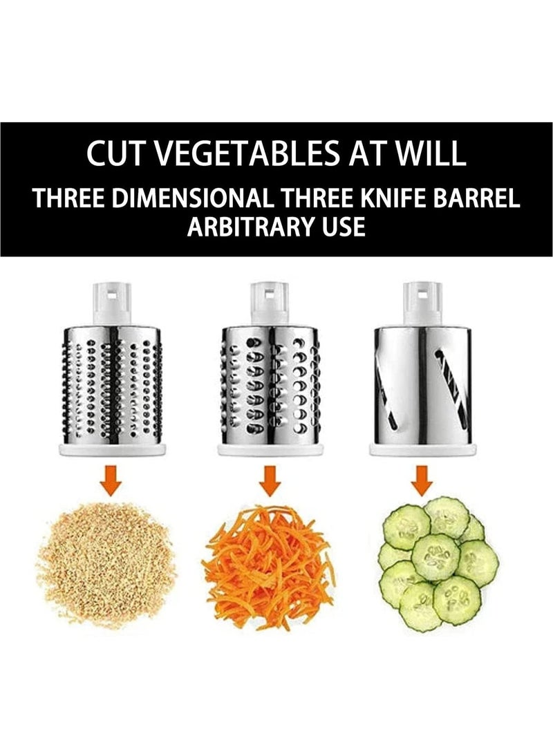 ELTRAZONE Rotary Cheese Grater with Handle – Manual Shredder with 3 Interchangeable Blades, Strong Suction Base, and Vegetable Slicer for Cheese, Fruits, Nuts, and Chocolate  - Image 3