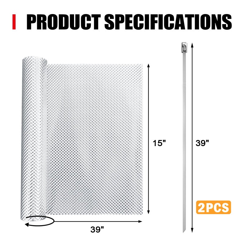 Peastorm Exhaust Heat Shield Automotive Embossed Aluminum Heat Shield Muffler Exhaust Wrap, 15" x 39" - Image 2
