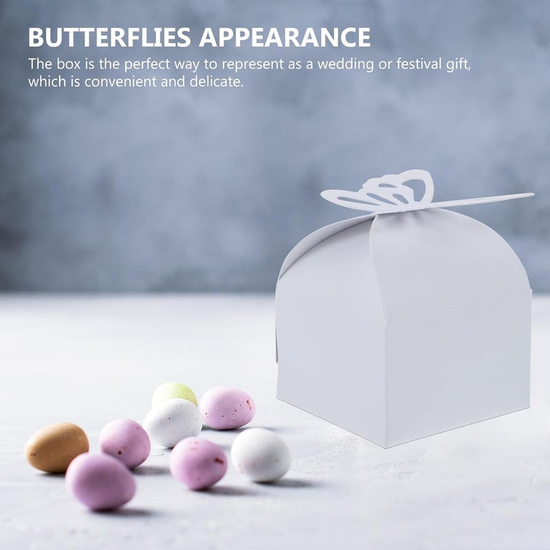 Cabilock 50pcs Hollow-out Butterfly Small Folding Wedding Candy Boxes Pearl Paper Favor Containers for Party Wrapping and Wedding Decorations - Image 4