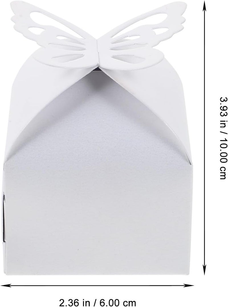 Cabilock 50pcs Hollow-out Butterfly Small Folding Wedding Candy Boxes Pearl Paper Favor Containers for Party Wrapping and Wedding Decorations - Image 2