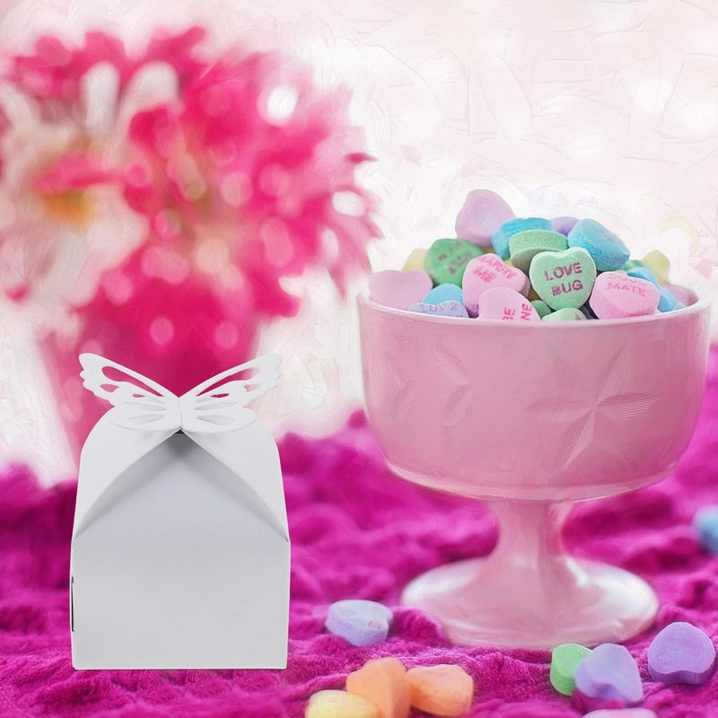 Cabilock 50pcs Hollow-out Butterfly Small Folding Wedding Candy Boxes Pearl Paper Favor Containers for Party Wrapping and Wedding Decorations - Image 5