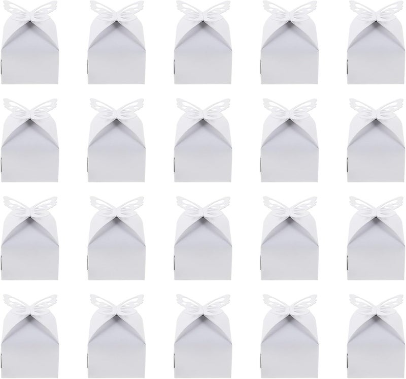 Cabilock 50pcs Hollow-out Butterfly Small Folding Wedding Candy Boxes Pearl Paper Favor Containers for Party Wrapping and Wedding Decorations - Image 1