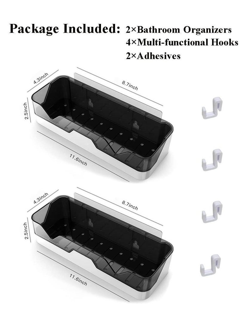MIXDE - 2-Pack Shower Caddy Separable Shower Organizer with Hooks No Drilling Double Layer Shower Shelf Used for Bathroom and Kitchen - Image 1