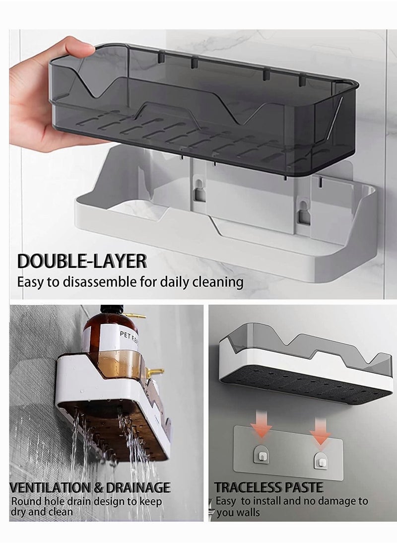 MIXDE - 2-Pack Shower Caddy Separable Shower Organizer with Hooks No Drilling Double Layer Shower Shelf Used for Bathroom and Kitchen - Image 1
