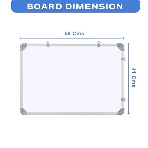 Eduway 1.5x2 Feet Non-Magnetic Double-Sided Whiteboard and Chalkboard | Ideal Use for Home, Office, Kids with Sliding Hanging Clips, Robust Aluminum Frame and Smooth Melamine Surface (41x59 - Cms) - Image 3