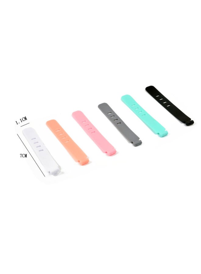 Loquat Anti-loss Earphone Cable Data Cable Storage Finishing Tie TPR Soft Glue Creative Four-hole Winder Binding Line-Color:White - Image 4