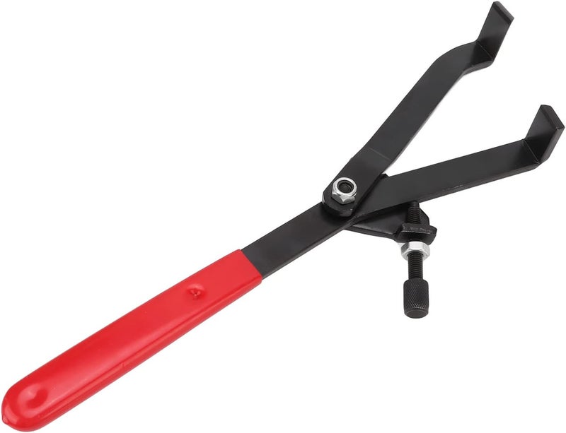 Flywheel Clutch Wrench, Adjustable Universal Pulley Holder Spanner for Motorcycle ATV, 68‑125mm Opening with Red PVC Grip and Carbon Steel Body for Pit Bike Engine - Image 1