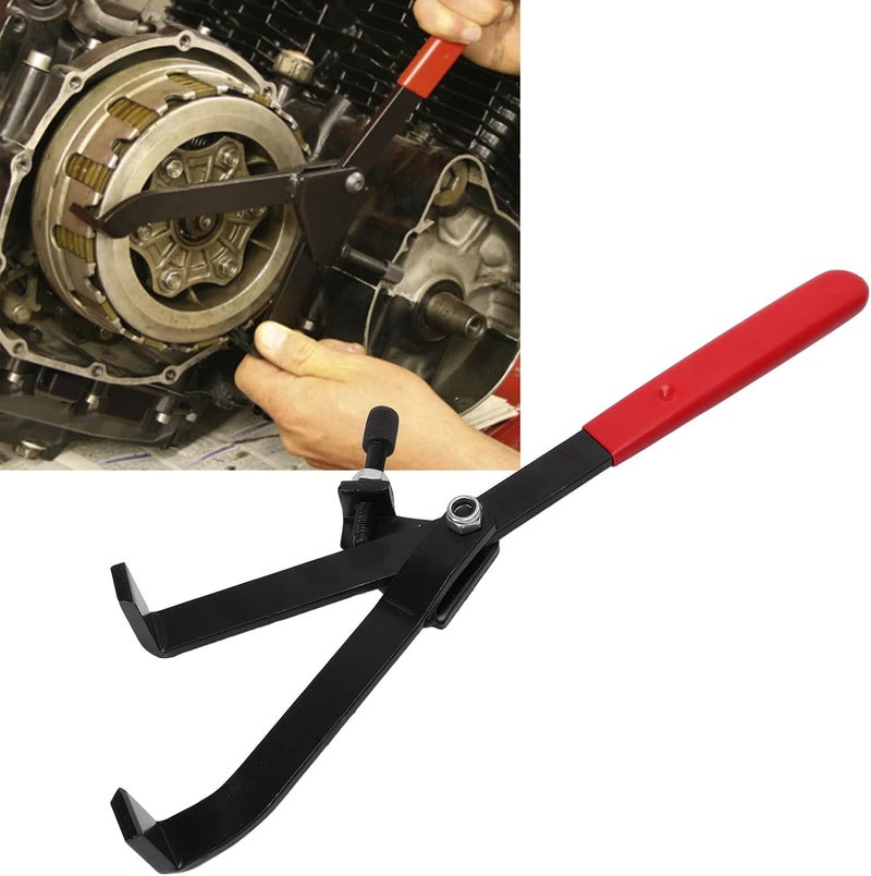 Flywheel Clutch Wrench, Adjustable Universal Pulley Holder Spanner for Motorcycle ATV, 68‑125mm Opening with Red PVC Grip and Carbon Steel Body for Pit Bike Engine - Image 5