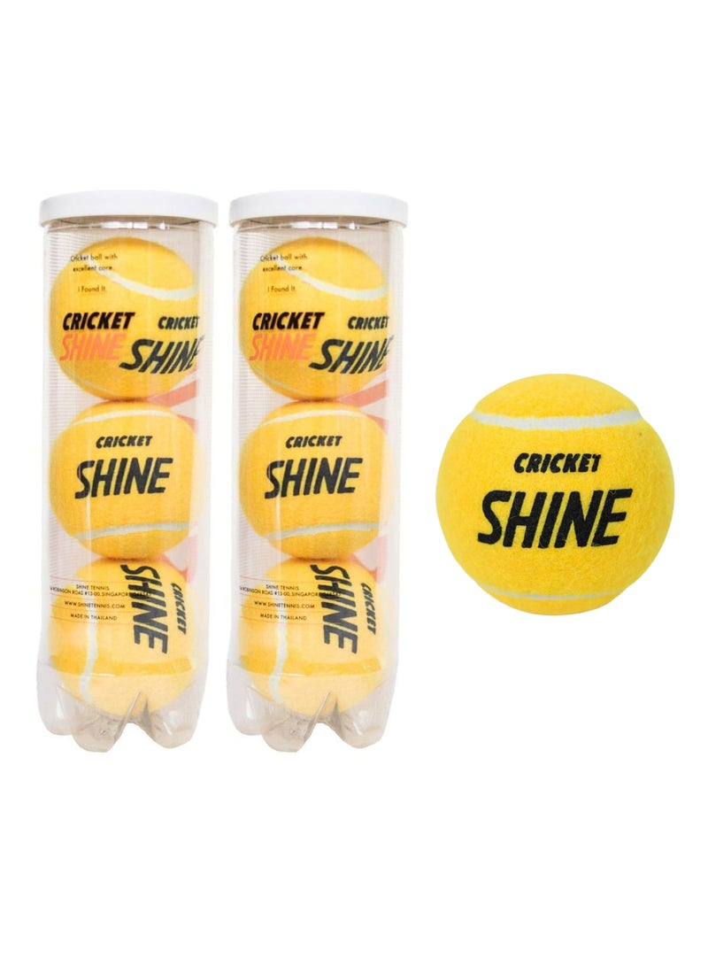 Shine Professional Shine Cricket Tennis Ball 6 Pieces - Image 1