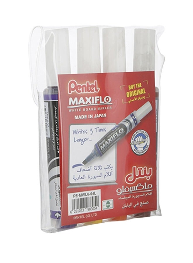 بنتل مجموعة أقلام تحديد السبورة البيضاء MaxiFlo مكونة من 4 قطع بنفسجي/أصفر/برتقالي، عبوة من قطعتين - Image 2