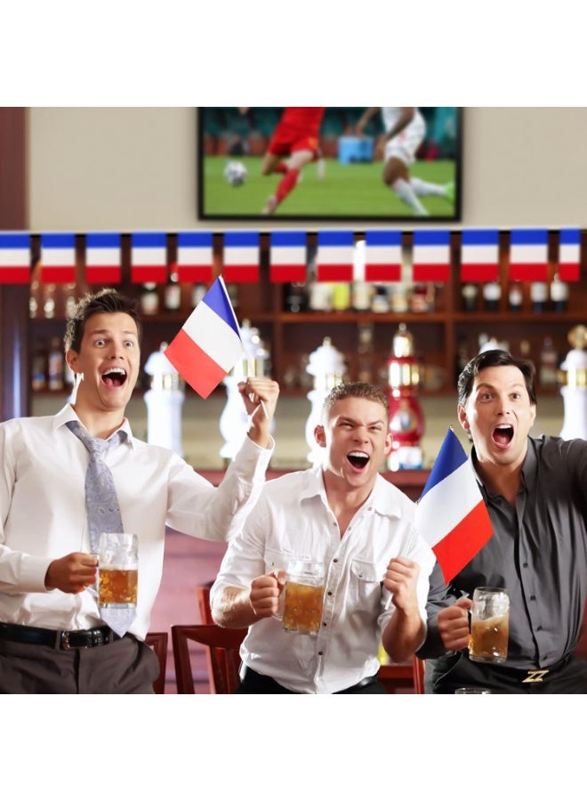 10 Pcs France Hand Flags  14x21 cm Double-Sided Stick Flags for World Cup & Event Decor - Image 1