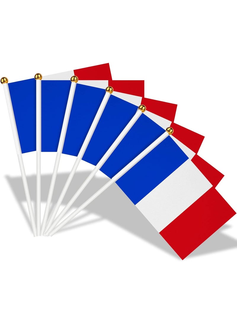 10 Pcs France Hand Flags  14x21 cm Double-Sided Stick Flags for World Cup & Event Decor - Image 2
