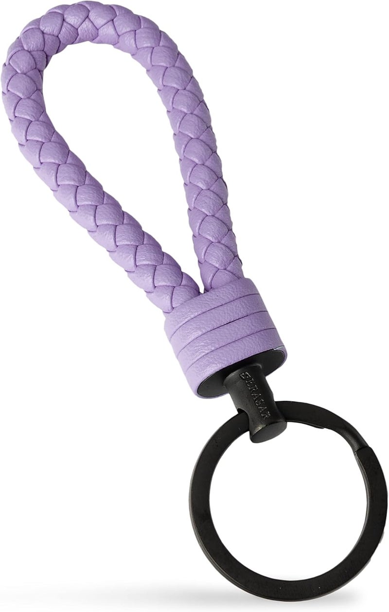 SERASAR Leather Keychain with Stainless Steel Key Ring - Additional Rings for Small Keys - Ideal for Cars, Motorcycles, Bicycles and House - With Gift Box for Men and Women - Image 2