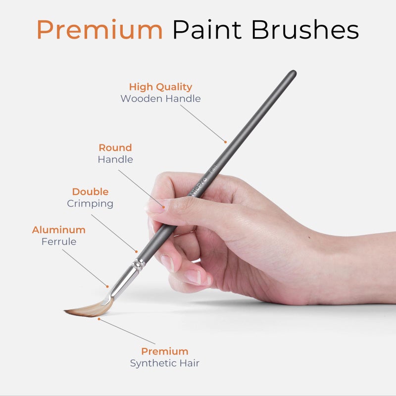 Nicpro 40 PCS Paint Brush Set, Professional Acrylic Paint Brushes with Palette Knife and Canvas Roll, Suitable for Acrylic Painting, Oil, Watercolor, Gouache, Art Supplies Painter Gifts for Artist - Image 3