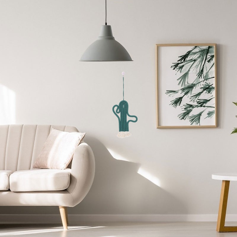 🏠 تعليقة جدارية صبار بتصميم شرابة خضراء 30x17 سم لتزيين المنزل - Image 3