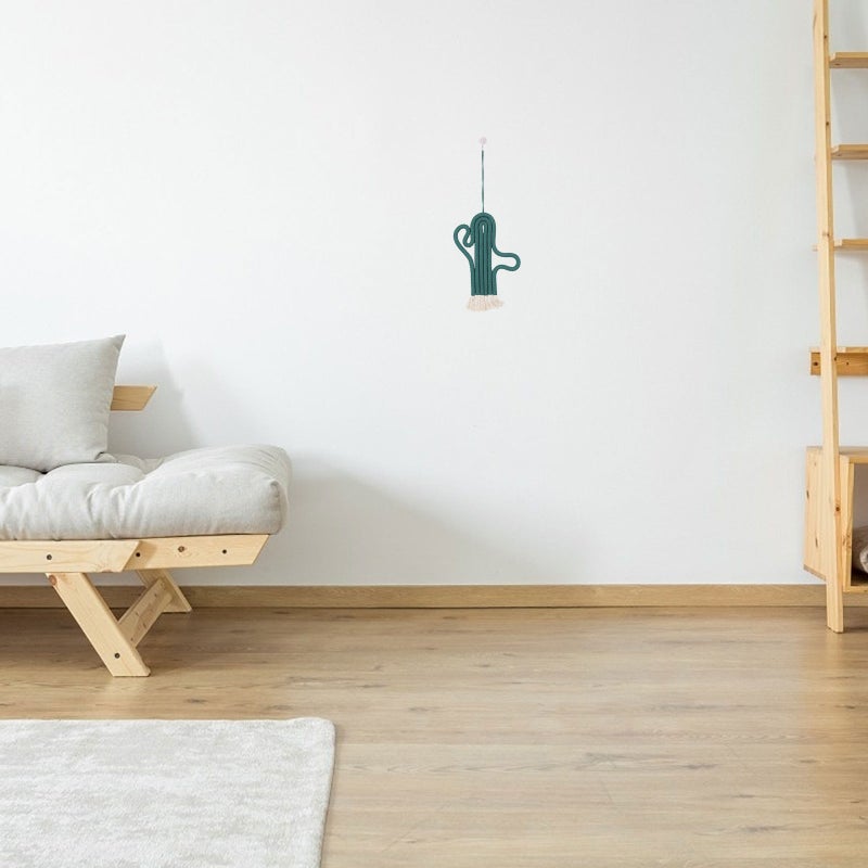 🏠 تعليقة جدارية صبار بتصميم شرابة خضراء 30x17 سم لتزيين المنزل - Image 2