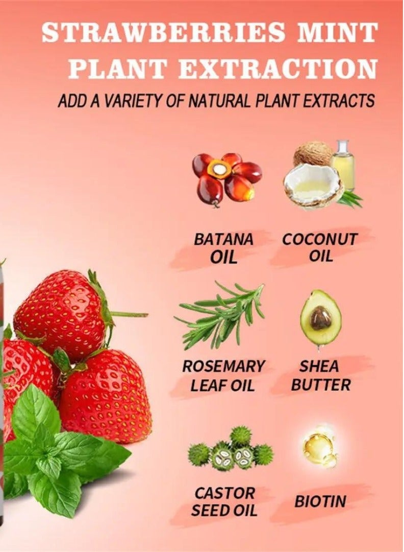 Sevich Strawberry Mint Hair Strengthening Spray Hair Growth Oil Pure and Natural Healthy Hair and Scalp Strawberry Mint Hair Growth Spray Strengthens Hair Follicles and Hair Growth with Batana Oil 10ml - Image 3