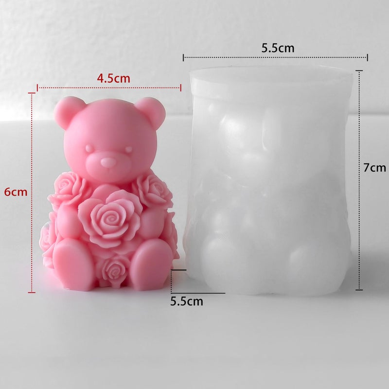 ESEENS Rose Bear Heart Cylinder Candle & Resin Mold - Resin Casting Silicone Molds for Home Decor & Candle Making Wave Spiral Mold - Image 2