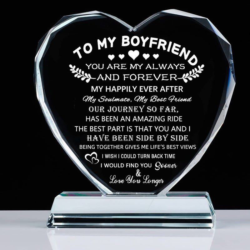 YWHL Gifts for Boyfriend from Girlfriend Romantic I Love You Gifts for Him to My Boyfriend Crystal Keepsakes Anniversary Birthday Christmas Valentine Day Presents for Boyfriend Unique
