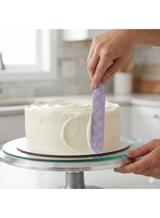 3 Piece Silicone Kitchen Tools Set, Pastry Brush, Spatula and Cake Spreader, Baking and Dessert Tools for Dough Preparation, Cream Spreading and Mixing -Purple - Image 5