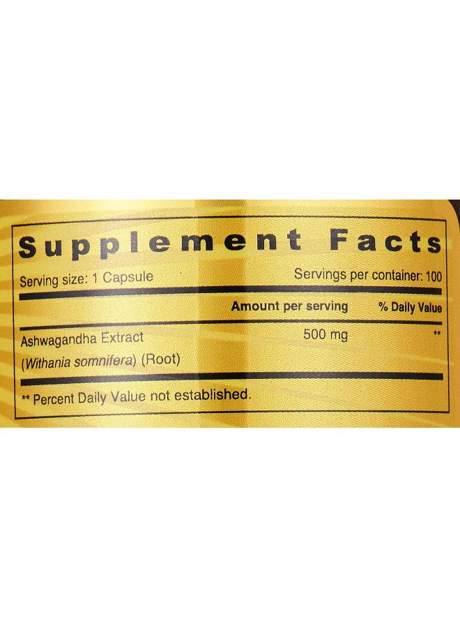 SUNSHINE NUTRITION اشواغاندا 500 ملغ 100 كبسولة - Image 5