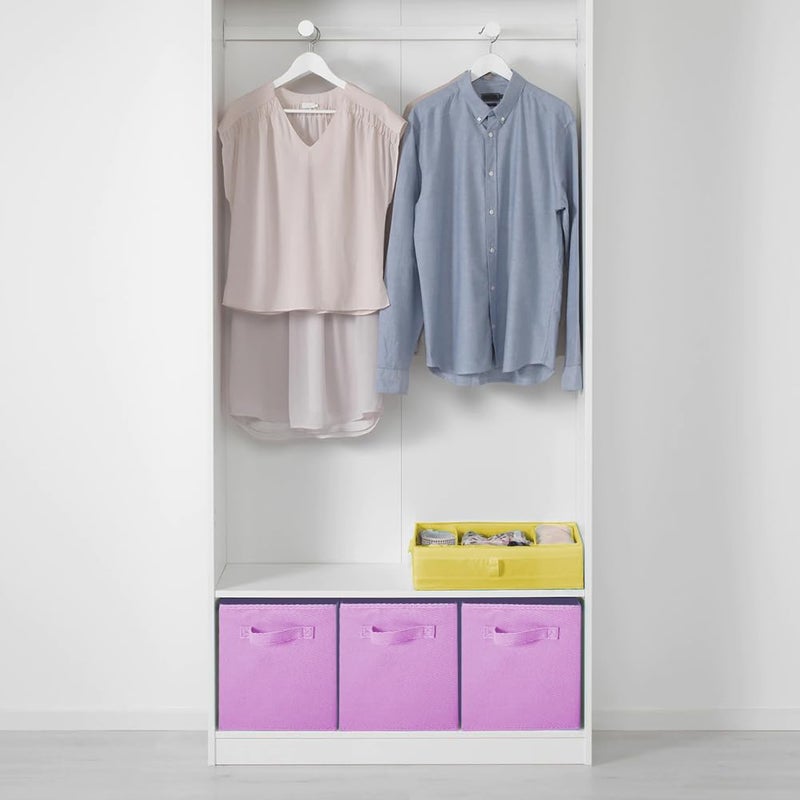 PowerKing Collapsible Storage Cubes with Handles, Fabric Foldable Bins for Closet Shelves, Durable Organization Storage Bins, 10.5'' x 11'' x 10.5'', 6 Pack, Pink - Image 3