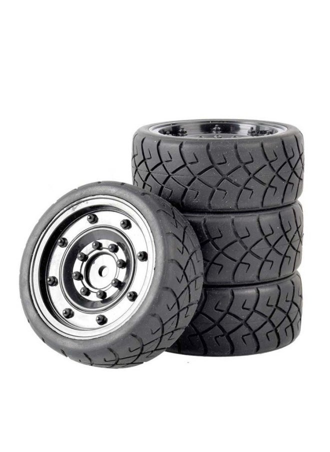 Generic - RC Model Car 1: 10 Flat Running Tire TT01 Tian Gong TT02 Wear-resistant Street Racing Road Tire Rubber Soft Tire-Color:Can Be Matched With B Wheel Hub, Note Style - Image 1