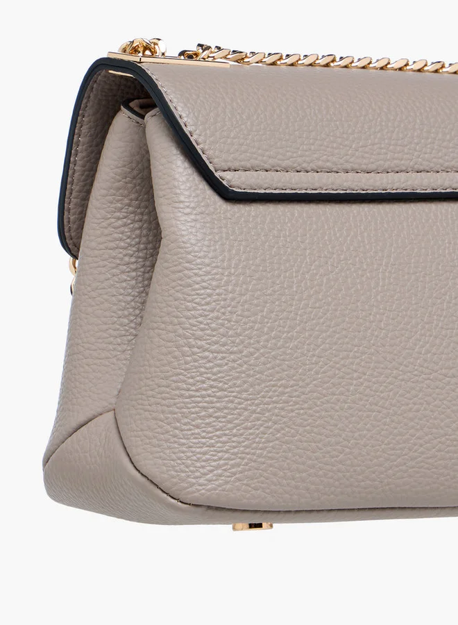 Paprika Textured Crossbody Bag with Chain Strap