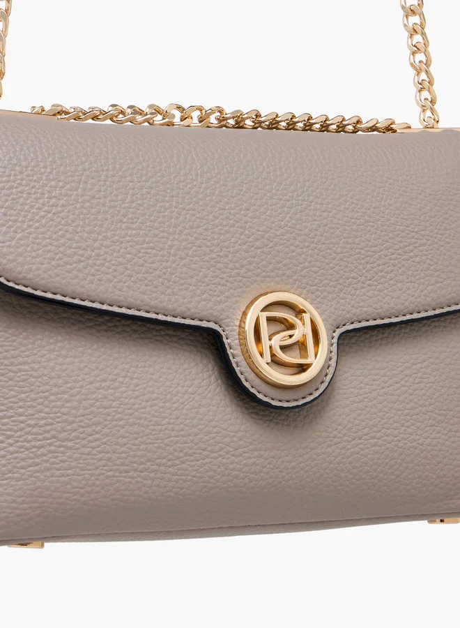 Paprika Textured Crossbody Bag with Chain Strap