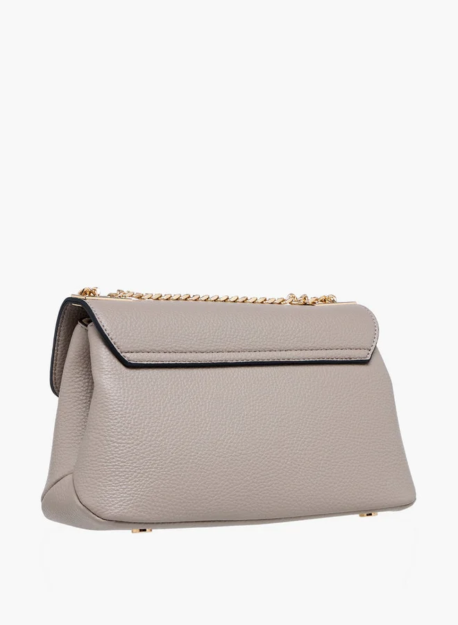 Paprika Textured Crossbody Bag with Chain Strap