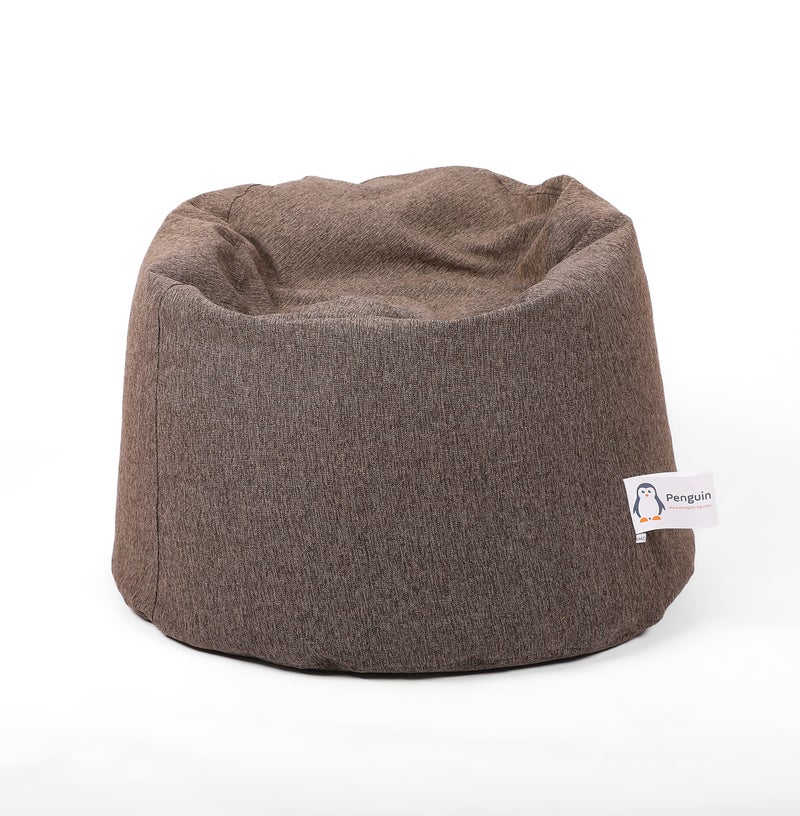 Penguin Comfort Bean Bag Flock Fabric - 70 x 95 cm - Comfortable Lounge Seat for Home, Office & Garden - Brown - Image 2