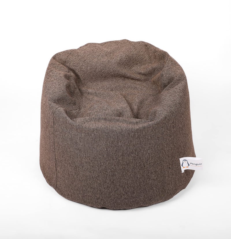Penguin Comfort Bean Bag Flock Fabric - 70 x 95 cm - Comfortable Lounge Seat for Home, Office & Garden - Brown - Image 3