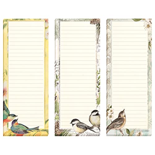 Current Seasonal Birds Magnetic Notepad Set – Set of 12 Mini Memo Pads, 12 Designs, 30-Sheet Pads, 2½ x 6½ Inches, Shopping List, To-Do Notes, Printed in The USA - Image 4
