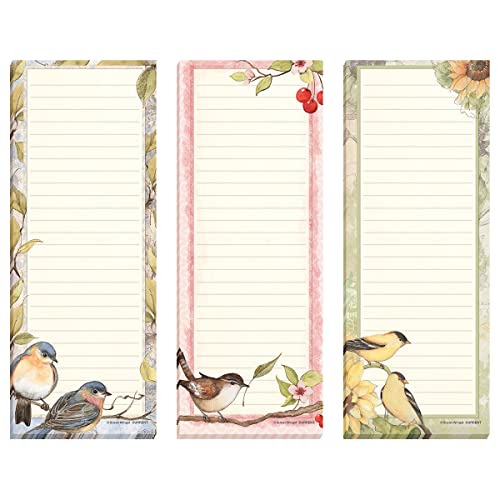 Current Seasonal Birds Magnetic Notepad Set – Set of 12 Mini Memo Pads, 12 Designs, 30-Sheet Pads, 2½ x 6½ Inches, Shopping List, To-Do Notes, Printed in The USA - Image 2