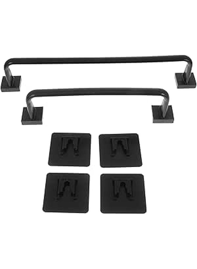 Wall Mounted Adhesive Towel Rack Plastic Storage Shelf Organizer For Bathroom Kitchen - Image 1