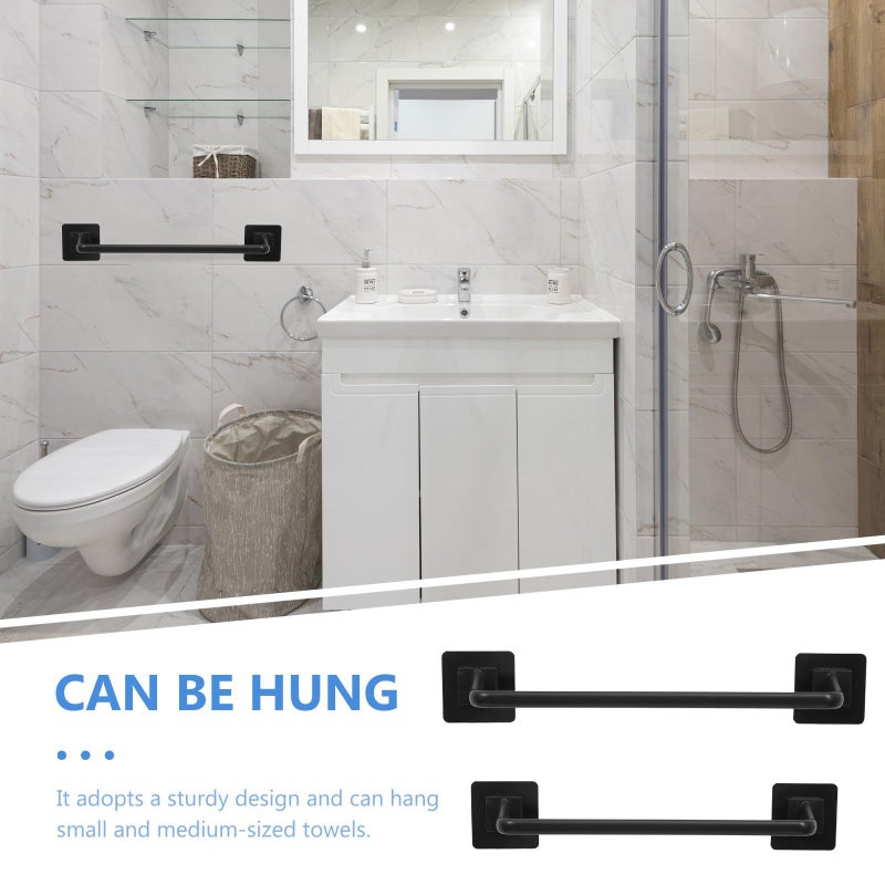 Wall Mounted Adhesive Towel Rack Plastic Storage Shelf Organizer For Bathroom Kitchen - Image 4