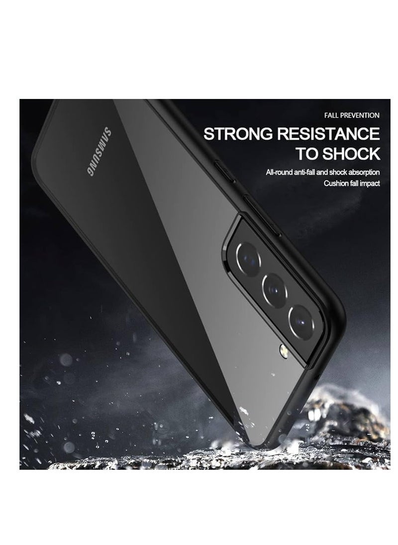 Generic Clear Case Compatible Case Shockproof Hard PC +Soft Silicone [Not Yellowing] Transparent Protective Slim Hard Back Cover with Silicone Frame for (Black, SAMSUNG S22 plus )  - Image 3