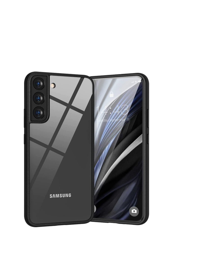 Generic Clear Case Compatible Case Shockproof Hard PC +Soft Silicone [Not Yellowing] Transparent Protective Slim Hard Back Cover with Silicone Frame for (Black, SAMSUNG S22 plus )  - Image 1
