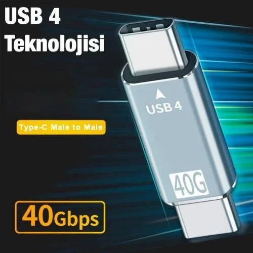 بولهاموبيل Polham 40GBPS Type-C To Type-C Converter Adapter USB 4 High Speed Data Transfer Kit Type-C To Type
