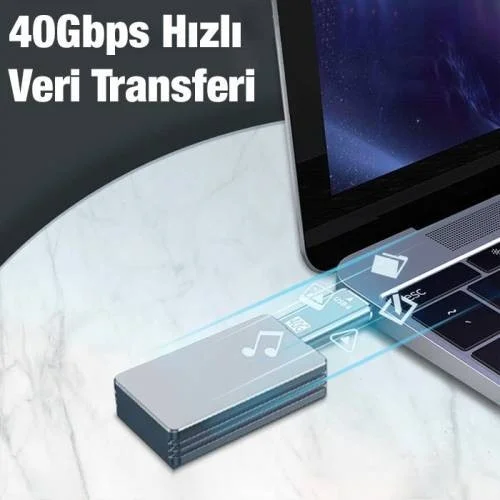 بولهاموبيل Polham 40GBPS Type-C To Type-C Converter Adapter USB 4 High Speed Data Transfer Kit Type-C To Type