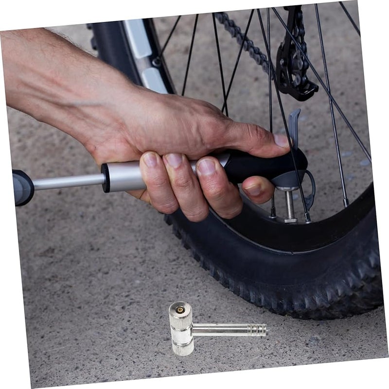 Motorcycle Electric Bike Tire Inflator T Shaped Double Head Air Chuck Quick Repair - Image 3