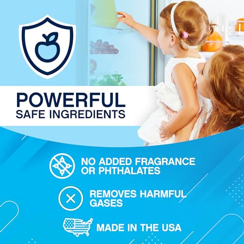 NonScents Refrigerator Deodorizer – Odor Eliminator for Fridge & Freezer – Outshines Baking Soda & Deodorizer with Activated Charcoal – Unscented & Long-Lasting, Freshen Refrigerator (4-Count) - Image 3